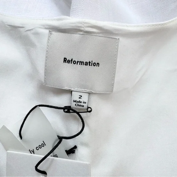 NWT Reformation Hamley Linen Mini Dress White 2 - Picture 9 of 16